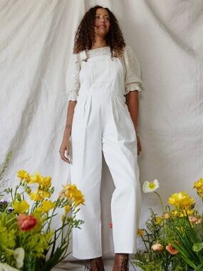 Christy Dawn Nicole Overall White Small Womens